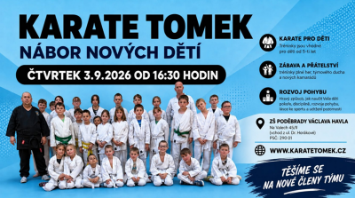 Plakát události Karate Tomek - nábor