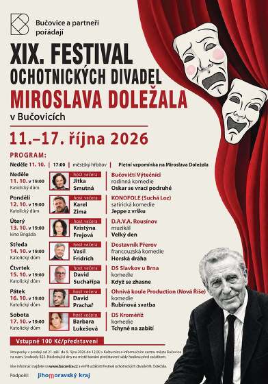 Plakát události XIX. Festival ochotnických divadel Miroslava Doležala
