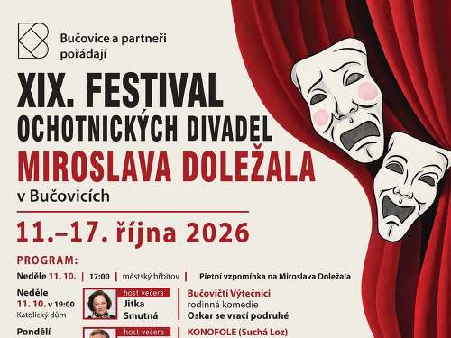 Plakát události XIX. Festival ochotnických divadel Miroslava Doležala