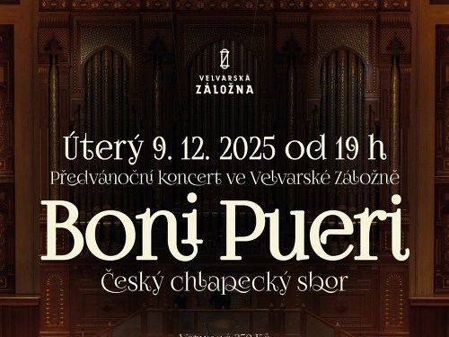 Plakát události Boni Pueri - vánoční koncert ve Velvarské Záložně