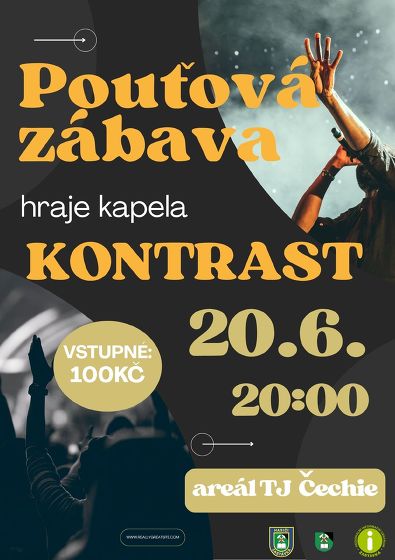 Plakát události Pouťová zábava s kapelou Kontrast