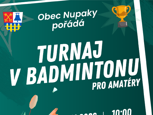 Plakát události Turnaj v badmintonu pro amatéry