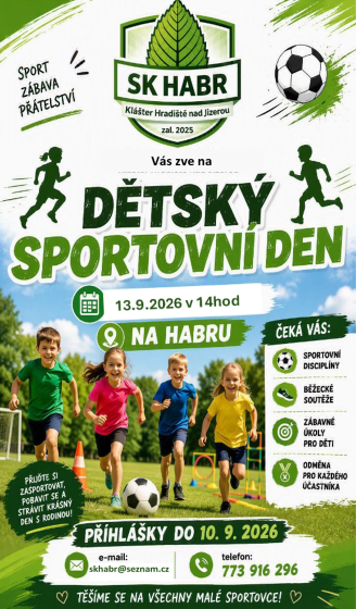 Plakát události Dětský sportovní den s SK Habr