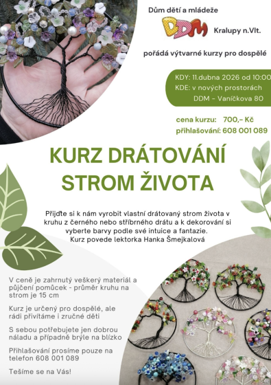 Plakát události Kurz drátování - strom života