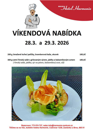 Plakát události Víkendová nabídka menu
