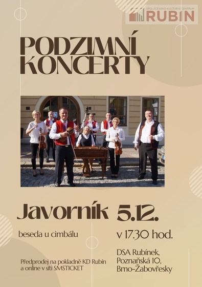 Plakát události Podzimní koncerty - JAVORNÍK