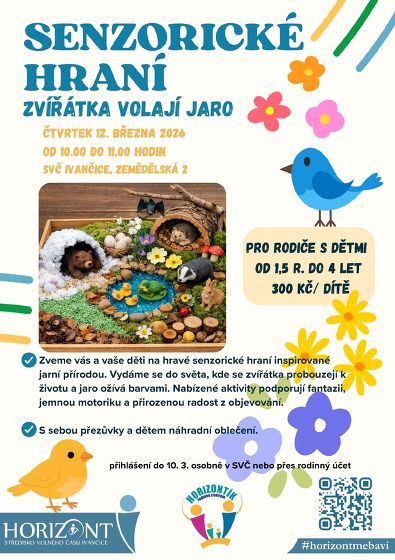 Plakát události senzorické hraní březen 26
