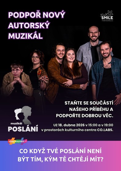 Plakát události Premiéra muzikálu Poslání - 15:00 - benefiční show