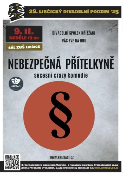 Plakát události Libčický divadelní podzim 2025: Křižžáci Hluboká nad Vltavou - Nebezpečná přítelkyně