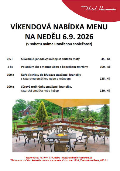 Plakát události Víkendová nabídka na neděli