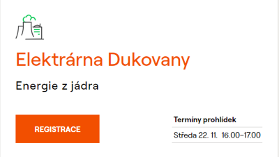Plakát události Virtuálně v elektrárně - elektrárna Dukovany: energie z jádra