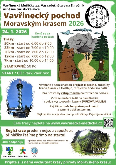 Plakát události Vavřinecký pochod Moravským krasem 2026