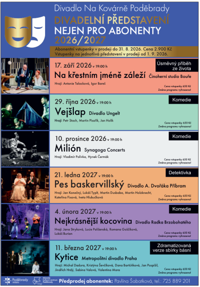 Plakát události Divadelní představení v divadle Na Kovárně Poděbrady