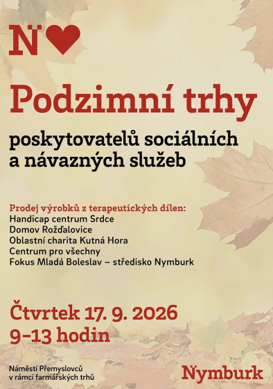 Plakát události Podzimní trhy poskytovatelů sociálních a návazných služeb
