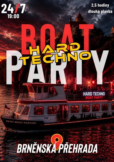 Plakát události Boat Party x Brněnská přehrada x Hard Techno edition