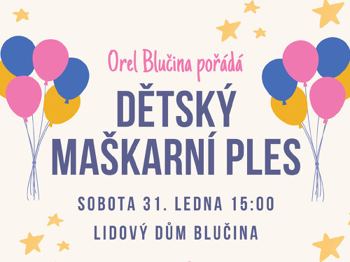 Plakát události Dětský maškarní karneval v Blučině