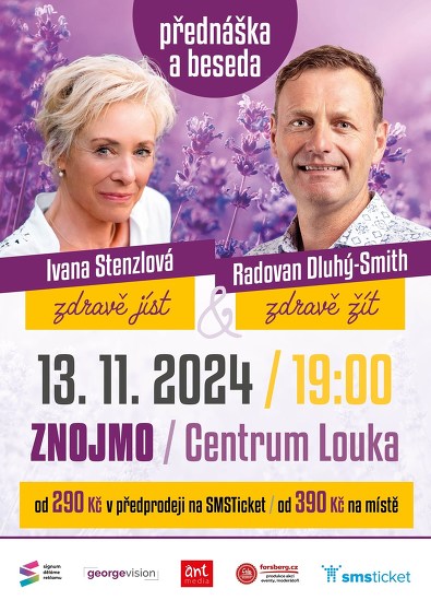 Plakát události Zdravě jíst, zdravě žít - Znojmo - Stenzlová, Dluhý-Smith