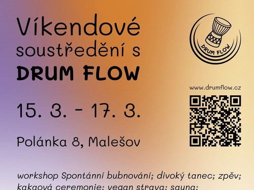 Plakát události Víkend Spontánní bubnování s DRUM FLOW