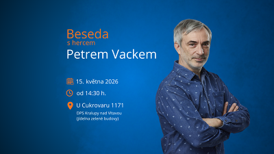Plakát události Beseda s hercem Petrem Vackem
