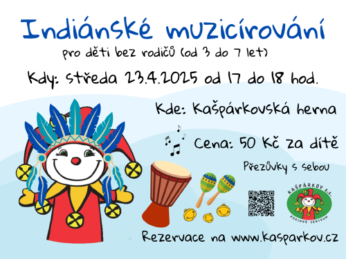 Plakát události Indiánské muzicírování