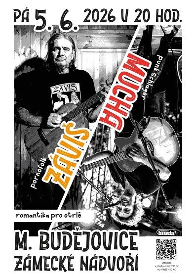 Plakát události MUCHA & ZÁVIŠ, romantika pro otrlé