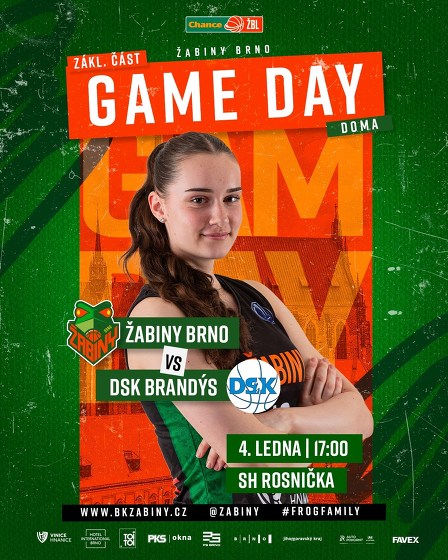 Plakát události Chance ŽBL: Žabiny Brno - DSK Basketball Brandýs