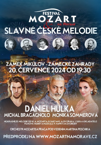 Plakát události MOZART NA MORAVĚ  a slavné české melodie