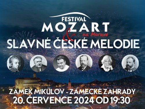 Plakát události MOZART NA MORAVĚ  a slavné české melodie