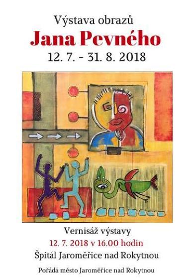 Plakát události Výstava obrazů Jana Pevného 12. 7. - 31. 8.