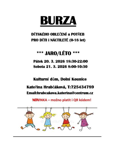 Plakát události Burza dětského oblečení a potřeb pro děti a náctileté (0-18 let)