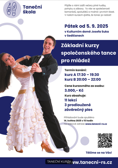 Plakát události Základní kurzy společenského tance pro mládež