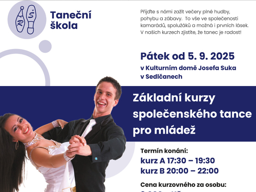 Plakát události Základní kurzy společenského tance pro mládež