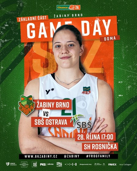 Plakát události Chance ŽBL: Žabiny Brno - SBŠ Ostrava
