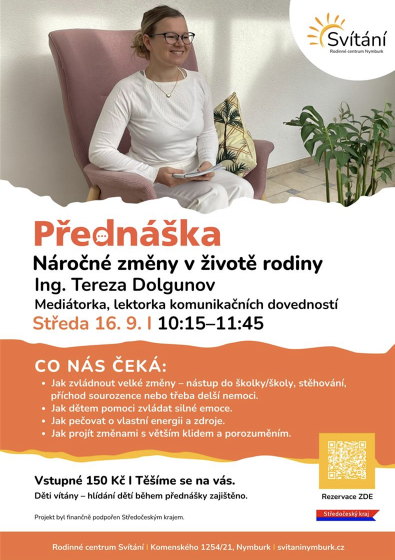Plakát události Přednáška: Náročné změny v životě rodiny