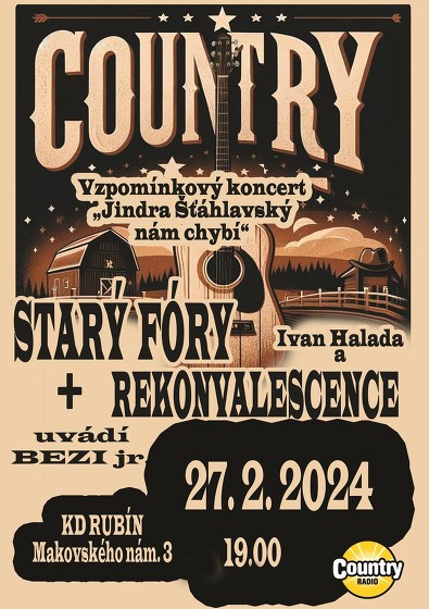 Plakát události Starý fóry a Ivan Halada se skupinou Rekonvalescence