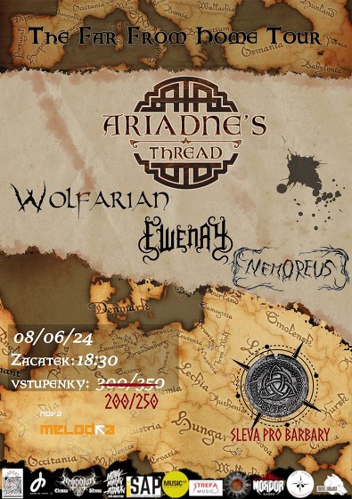 Plakát události Ariadne's Thread, Wolfarian a další (sleva pro Barbary)