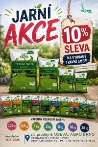 Jarní akce na travní směsy OSEVA,AGRO Brno, Nádražní 731, Židlochovice