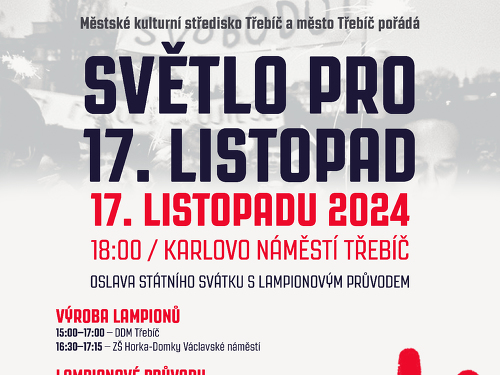 Plakát události Světlo pro 17. listopad