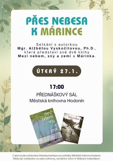 Plakát události Přes nebesa k Márince