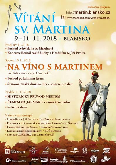 Plakát události Blanenské vítání svatého Martina 9.–11.11.