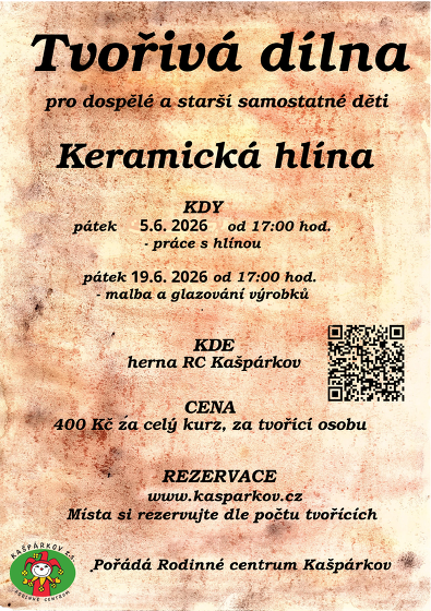 Plakát události Tvořivá dílna - keramika