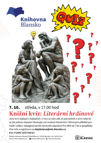Plakát události Knižní kvíz: Literární hrdinové