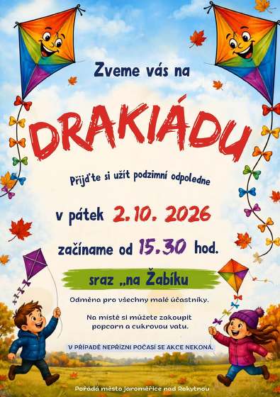 Plakát události Drakiáda: přijďte si užít podzimní odpoledne
