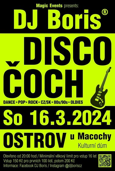 Plakát události DJ Boris DISCO ČOCH - OSTROV u Macochy