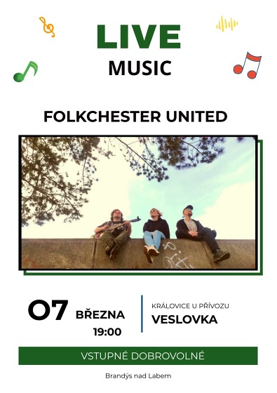 Plakát události Koncert Folkchester United v Brandýse nad Labem