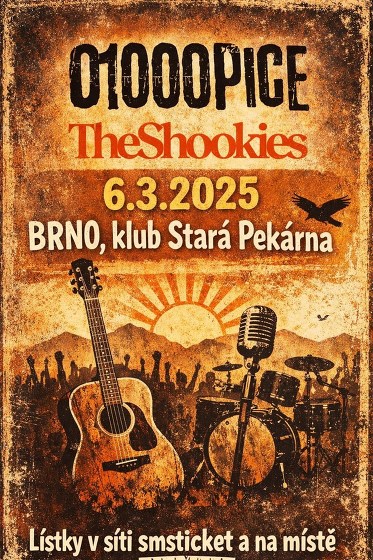 Plakát události O100opice & The Shookies