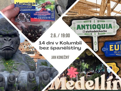 Plakát události 14 dní v Kolumbii bez španělštiny