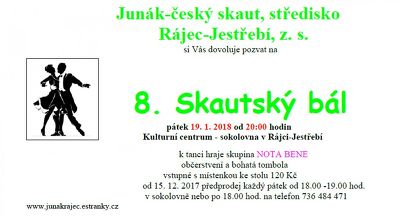 Plakát události 8. skautský bál