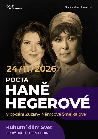 Plakát události Pocta Haně Hegerové v Českém Brodě