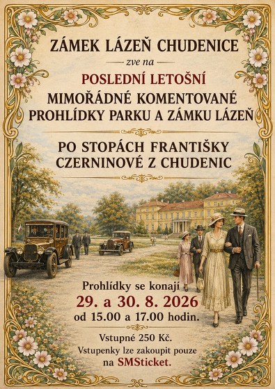 Plakát události Poslední letošní komentované prohlídky parku a zámku Lázeň